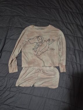 GAP Pink Tie-Dye Two-Piece Pajama Set with Alice In Wonderland